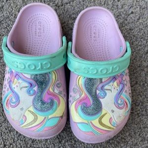 Unicorn girl purple crocs